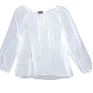 J. Crew Point Sur Popover In Pin Dot Chiffon Size S